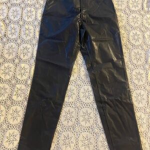 Black Faux Leather Pants